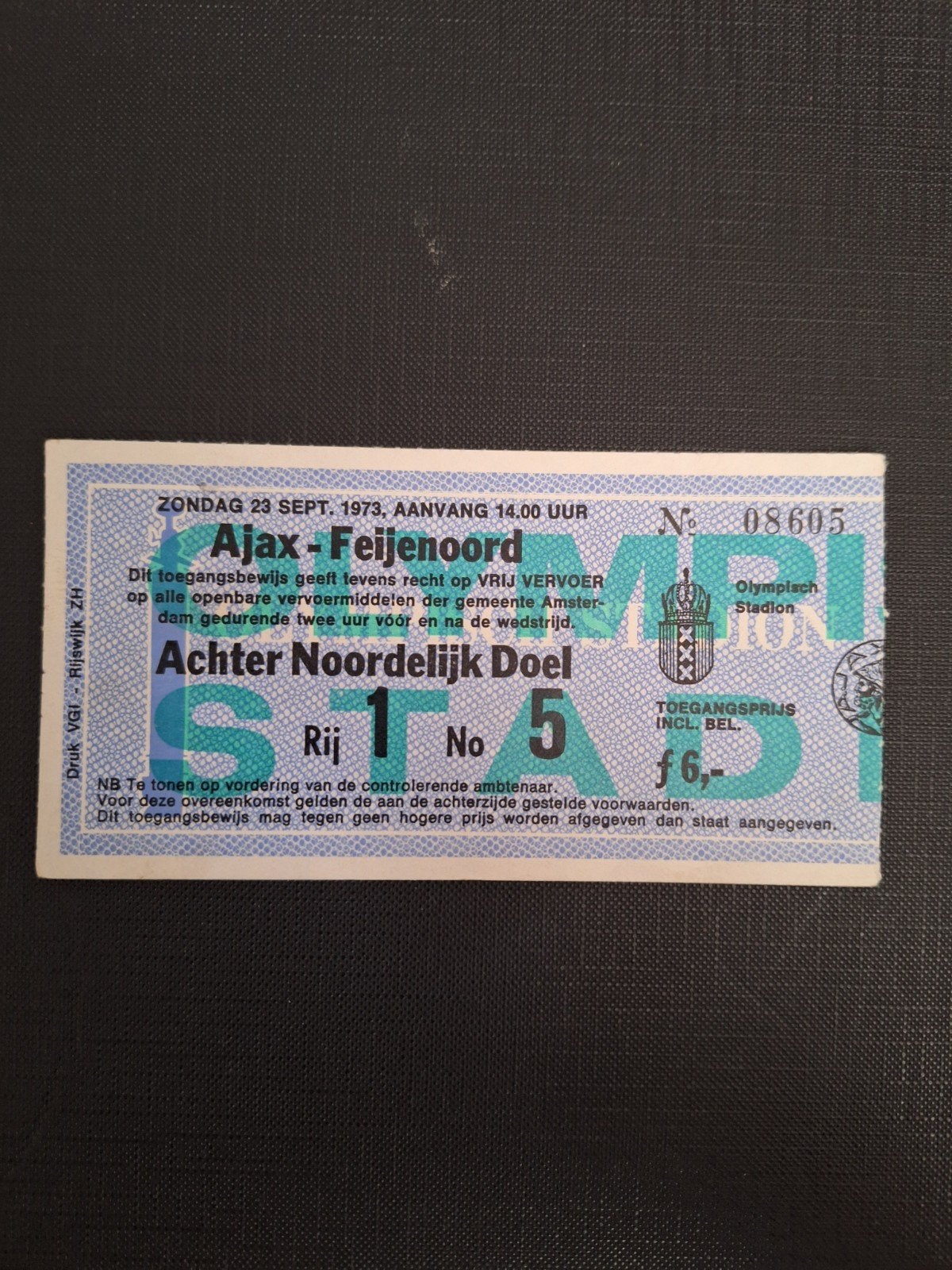 Ticket Ajax-Feyenoord 1973., Verzenden, Nieuw, Feyenoord