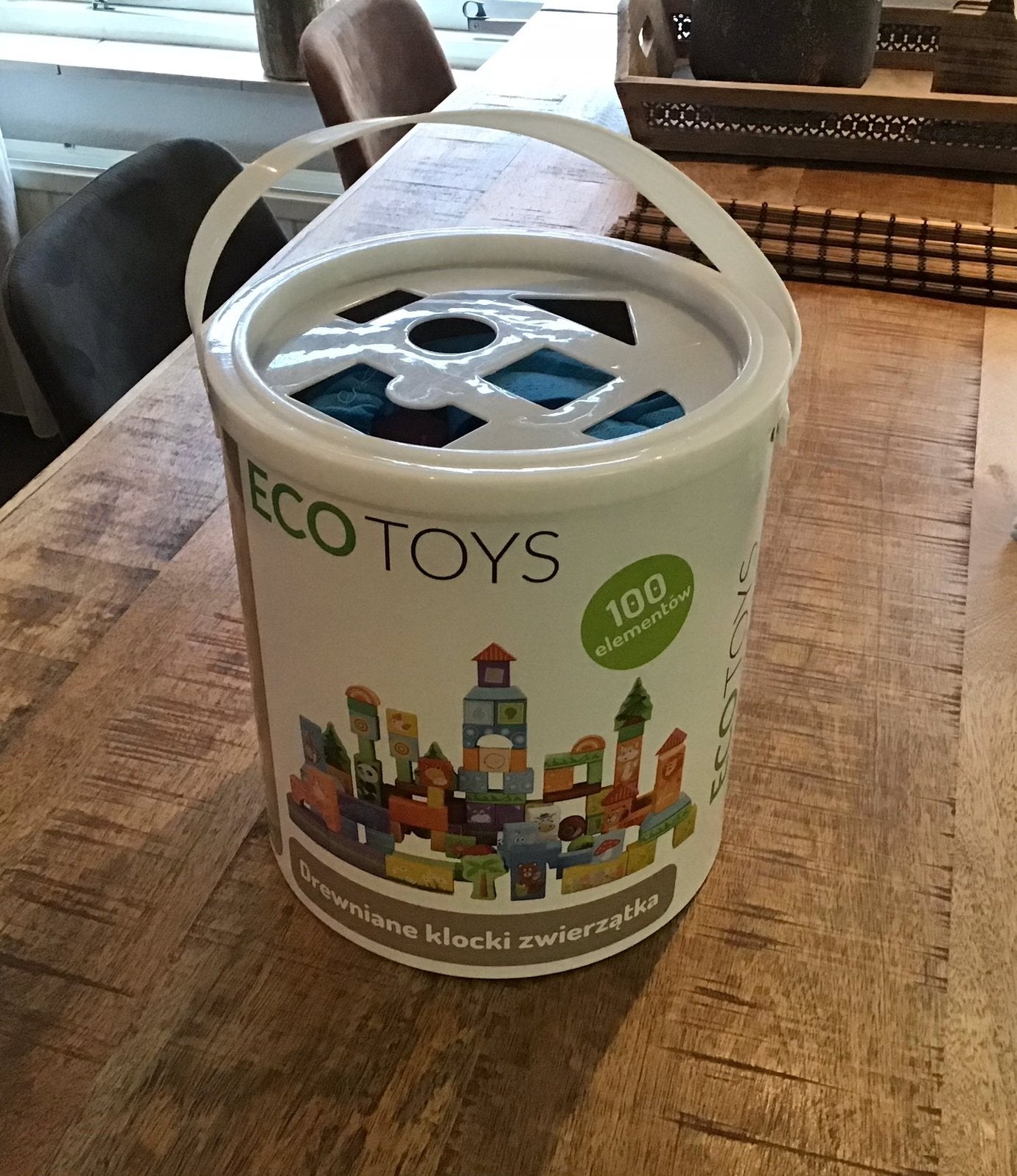 Te koop zgan ecotoys blokken, Verzamelen, Spaarpotten, Ophalen of Verzenden, Zo goed als nieuw, Steen, Aardewerk of Keramiek, Dier