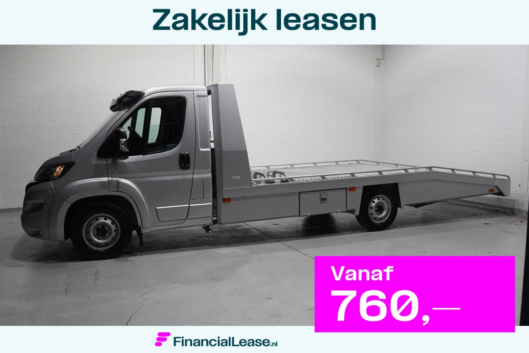 Fiat Ducato 2.2 Mjet 140 pk Autotransporter Tijhof BPM vrij, Voorwielaandrijving, Stof, Gebruikt, 4 cilinders