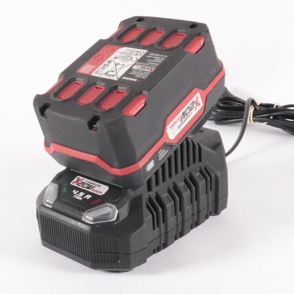 Parkside 20V 4Ah Accu met 4,5A oplader - ZGAN, Doe-het-zelf en Verbouw, Ladders en Trappen, Parkside, Zo goed als nieuw, Support@parkside.com