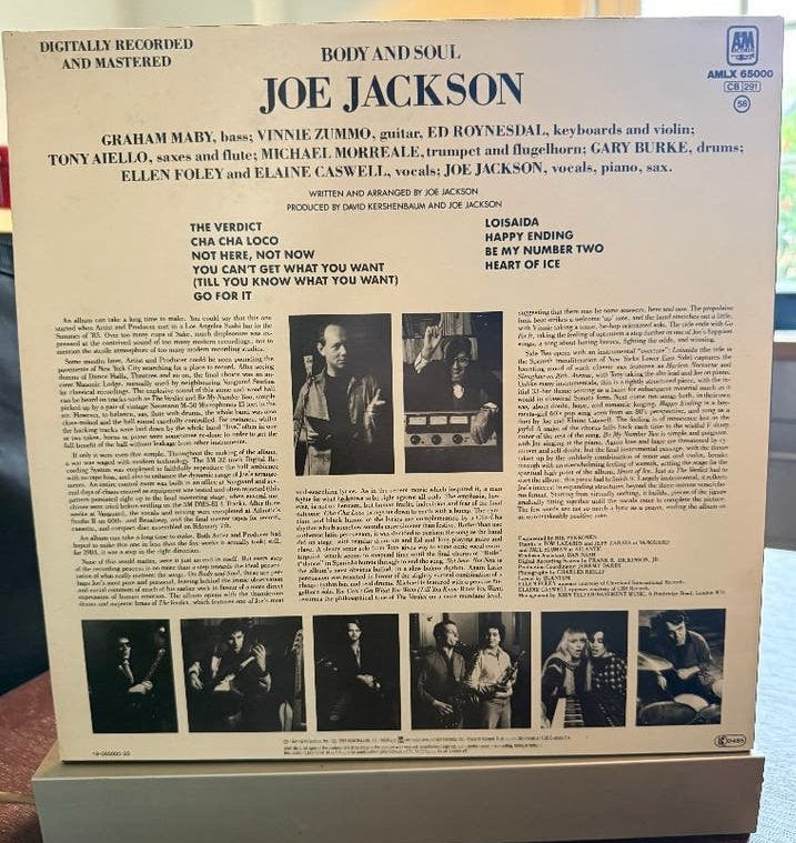 Foto 3 van Joe Jackson - Body and Soul LP | 1984 NL (VG+/VG+)