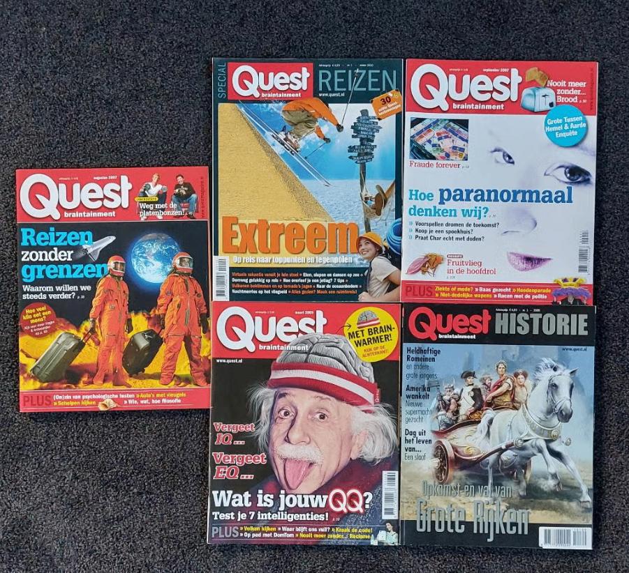 3 Quest magazines, 1 Quest special reizen en 1 Quest History, Verzenden, Zo goed als nieuw, Wetenschap en Natuur
