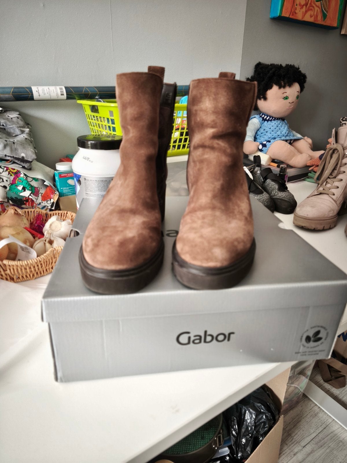 bruine enkellaarzen/boots  Gabor mt 38, Bruin, Lage of Enkellaarzen, Gabor, Ophalen of Verzenden