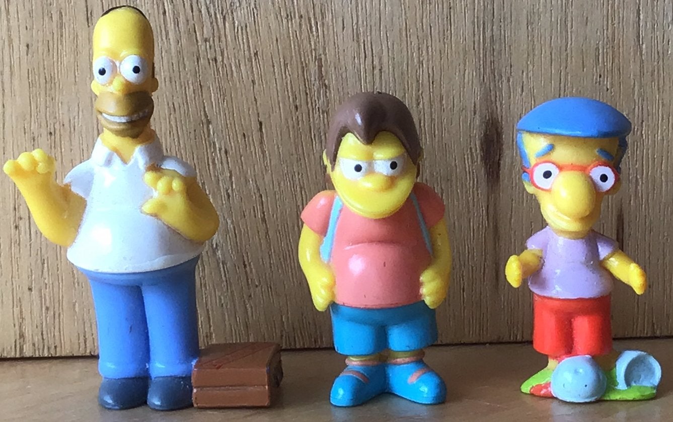 The Simpsons poppetje (3x): Homer, Nelson & Milhouse - ZGAN, Ophalen of Verzenden, Zo goed als nieuw