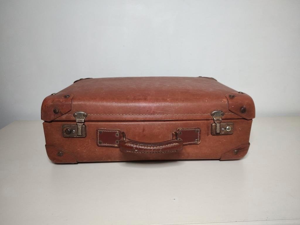 K565 VINTAGE jaren 40 koffer van vulcan fibre, Sieraden, Tassen en Uiterlijk, Gebruikt, Minder dan 50 cm, Ophalen of Verzenden