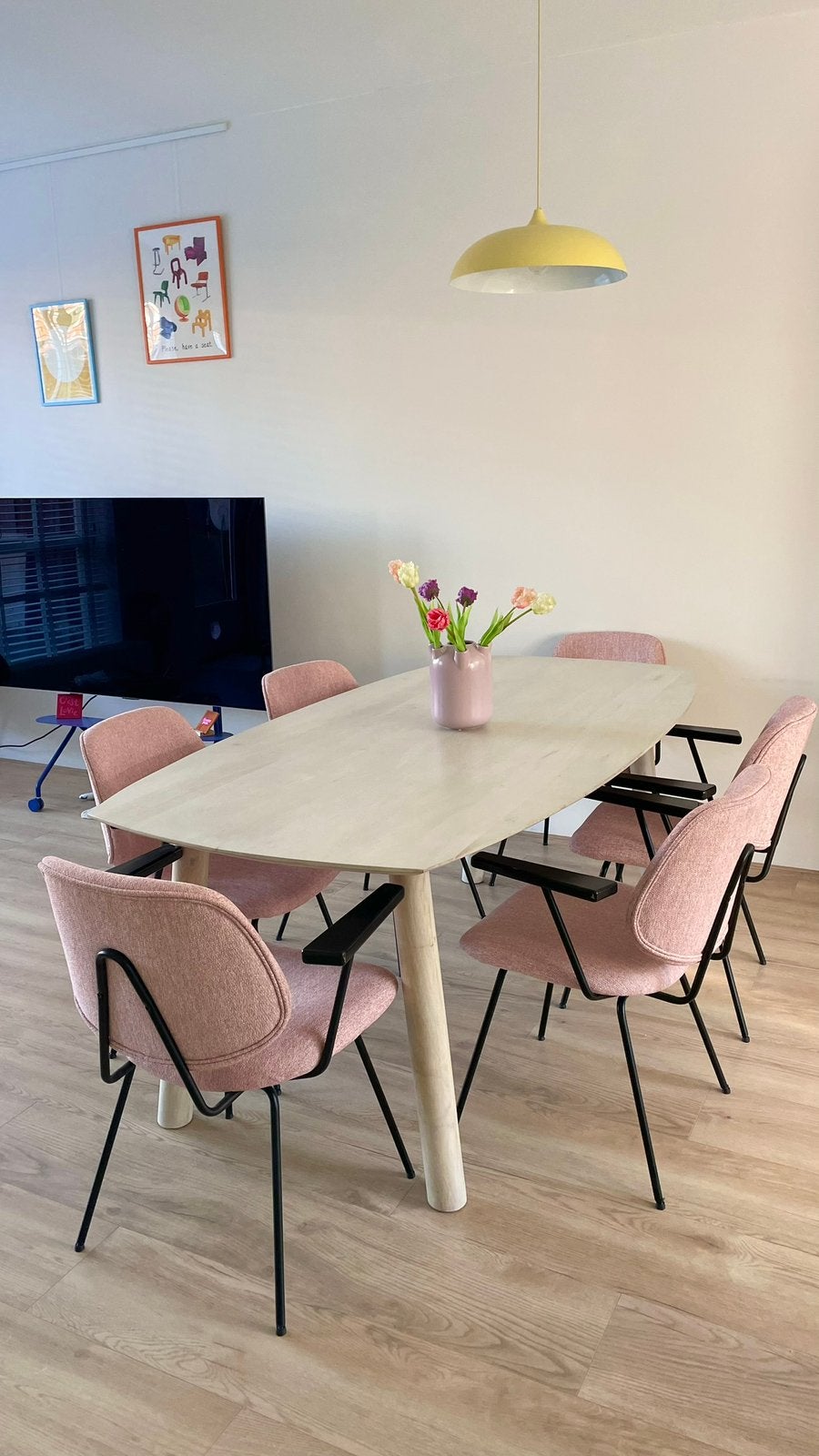 Eettafel mangohout (6-8 persoons, 200cm deens ovaal), Ophalen, 100 tot 150 cm, Scandinavisch, Vijf personen of meer