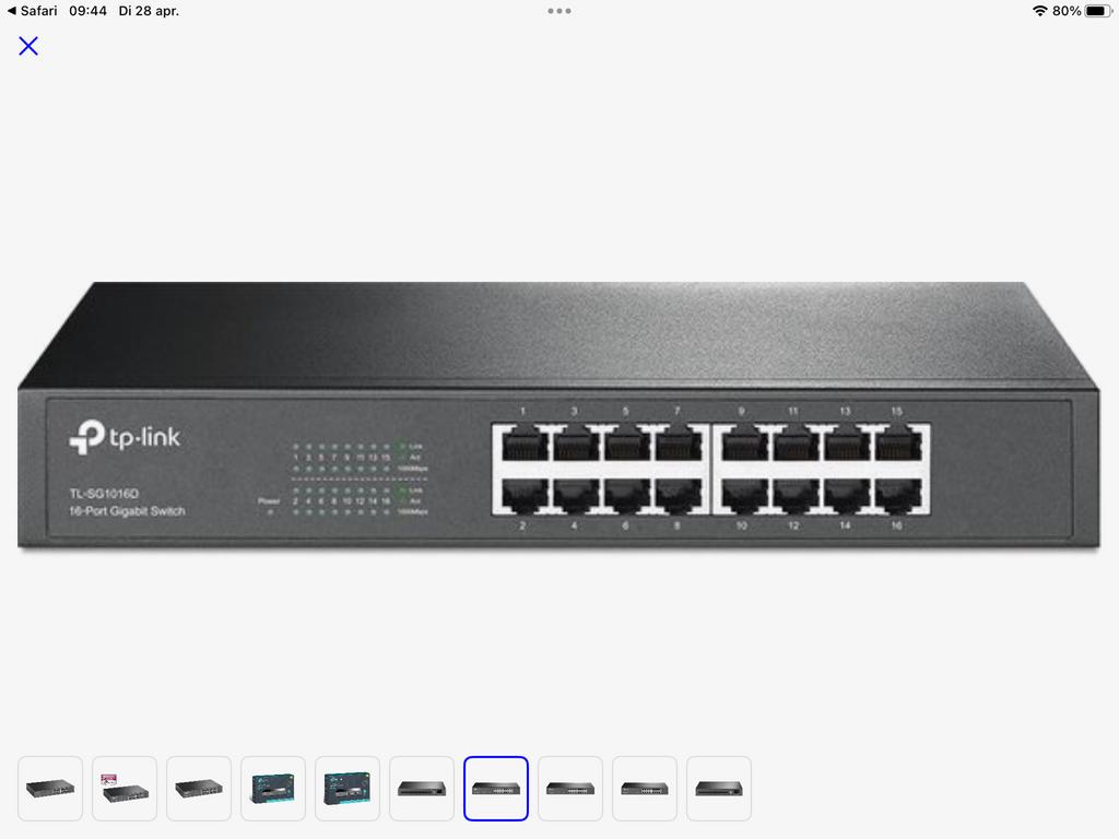 TP-Link TL-SG1016D 16-Poorts Gigabit Switch, Computers en Software, Netwerk switches, Ophalen of Verzenden, Zo goed als nieuw