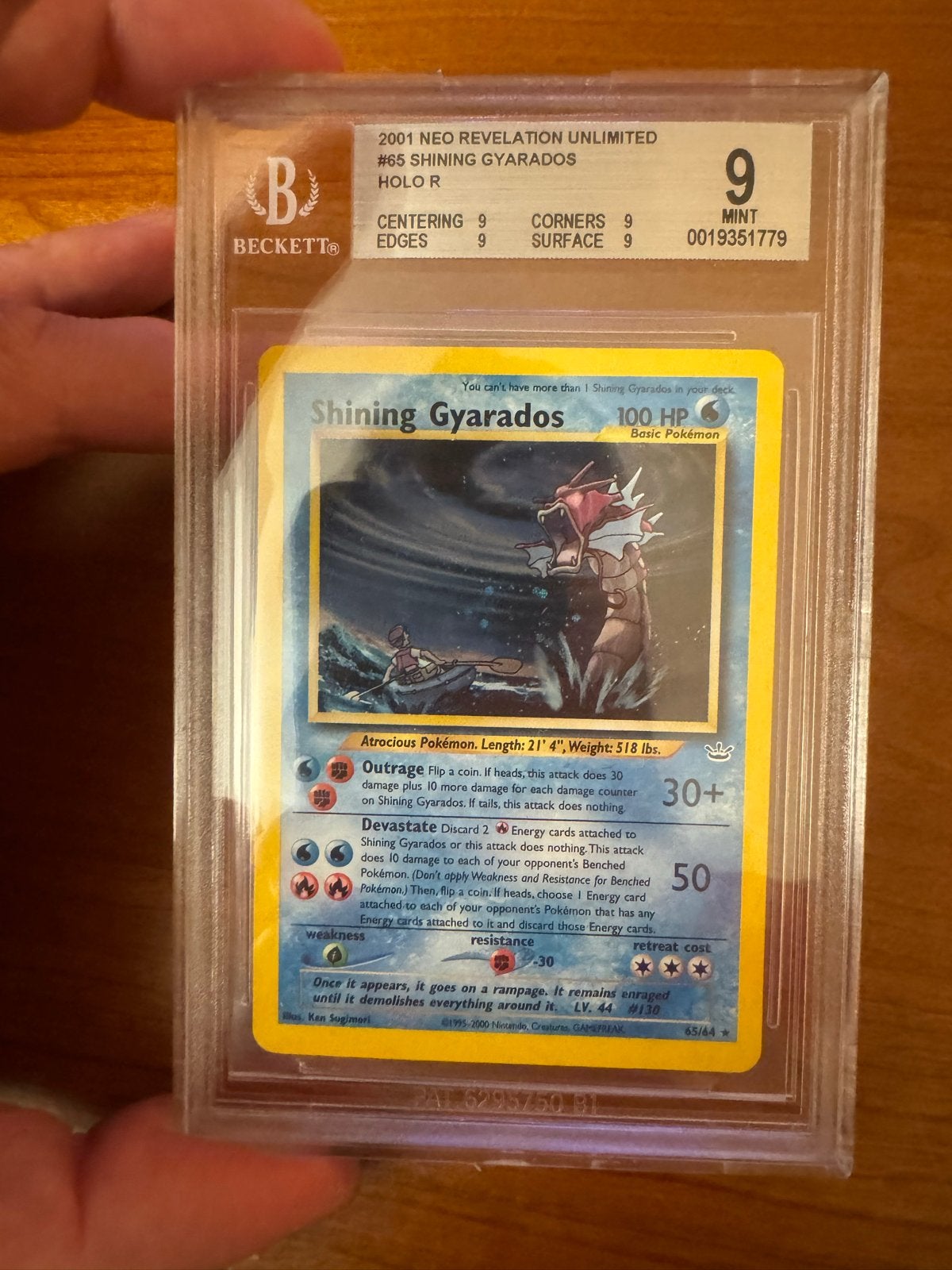 Pokémon Shining Gyarados BGS 9 MINT - Neo Revelation #65 Unl, Ophalen of Verzenden, Nieuw, Losse kaart, Foil