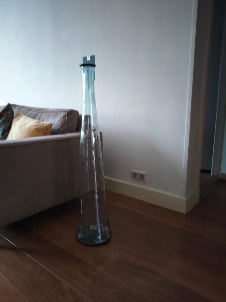 Vaas glas hoog 100 centimeter, Ophalen, Wit, Minder dan 50 cm, Glas