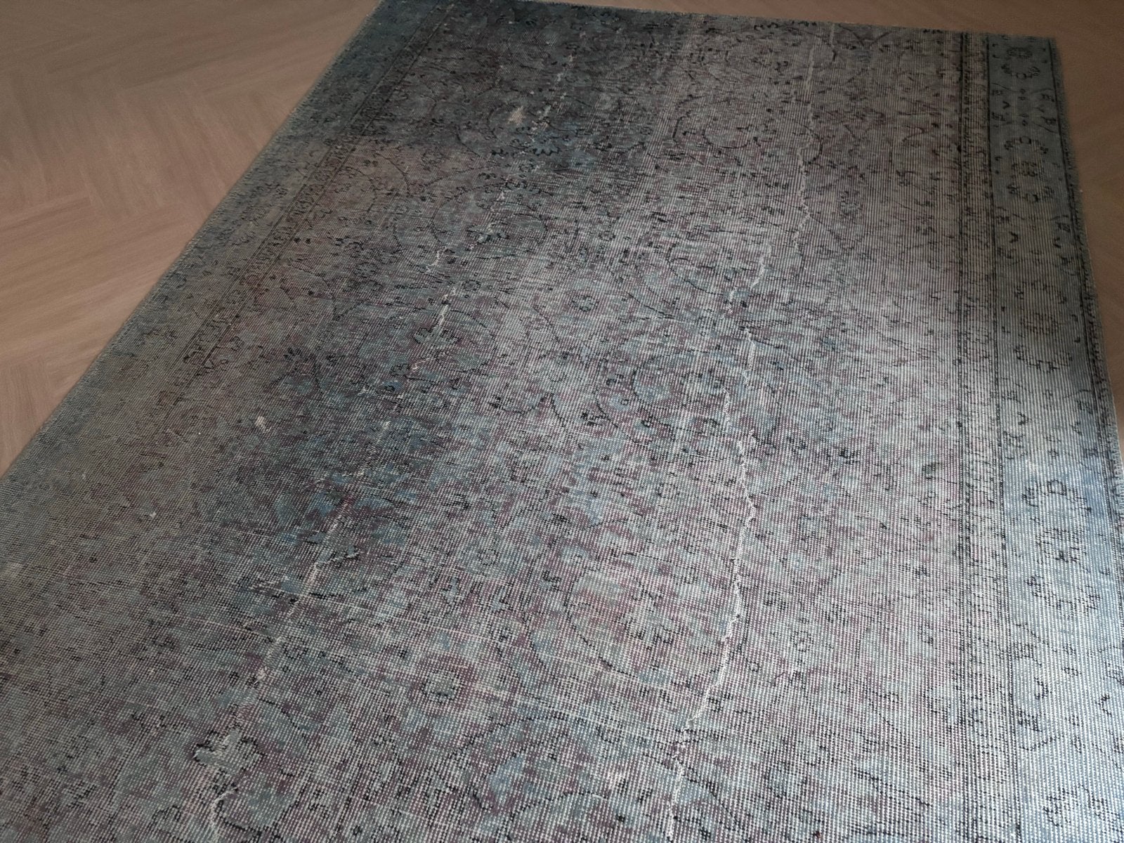 IKEA SILKEBORG Vloerkleed 160x230 cm - Grijs/Blauw, Huis en Inrichting, Ophalen, Gebruikt, 150 tot 200 cm, 200 cm of meer