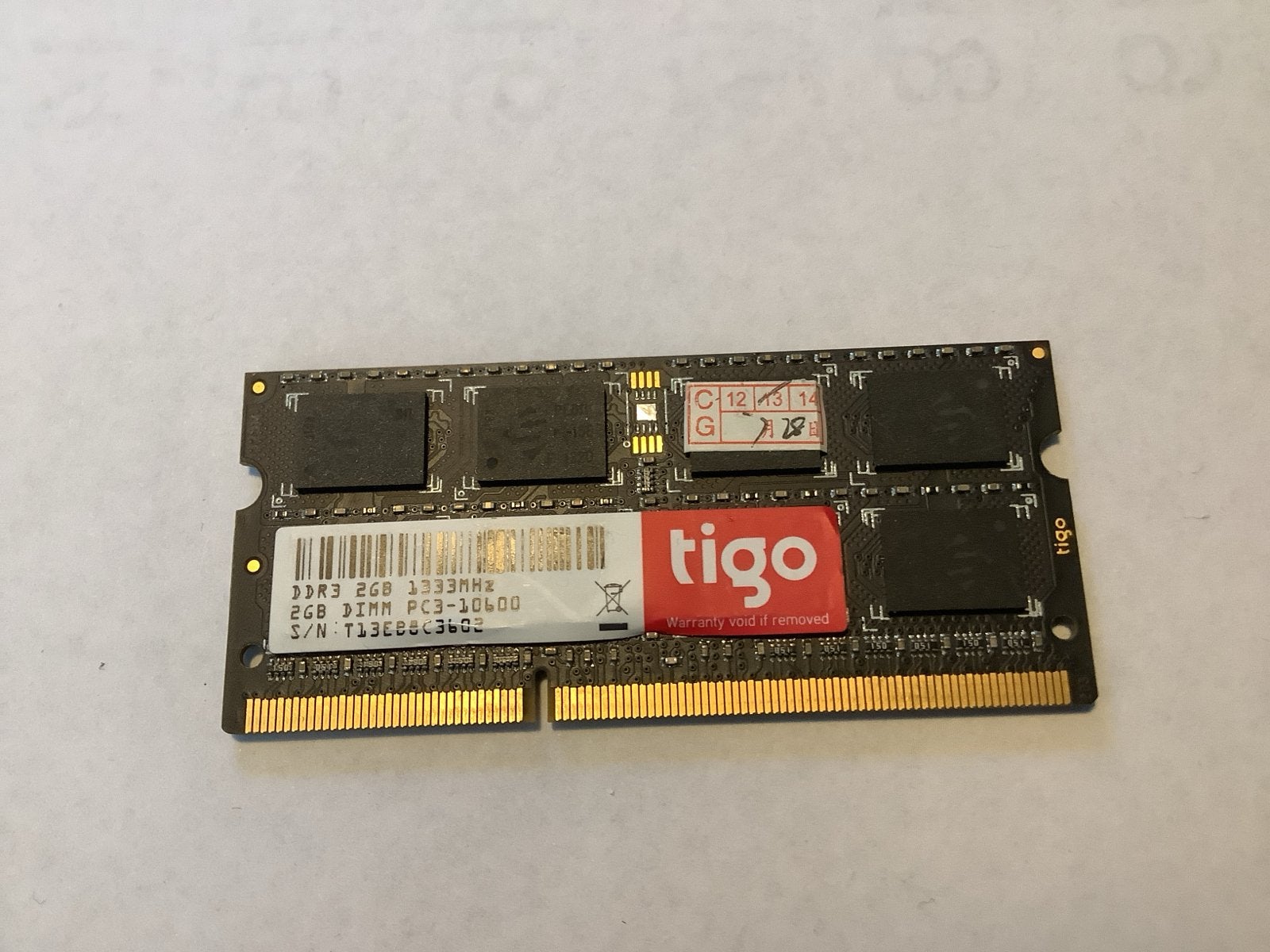 Tigo SODIMM 2GB DDR3 1333MHz RAM Geheugen voor Laptop, Computers en Software, RAM geheugen, Gebruikt, DDR3, Ophalen of Verzenden