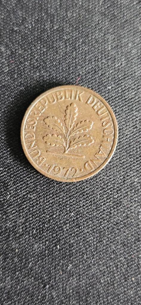 Duitse 1 Pfennig munt uit 1972, Ophalen of Verzenden, Duitsland, Losse munt
