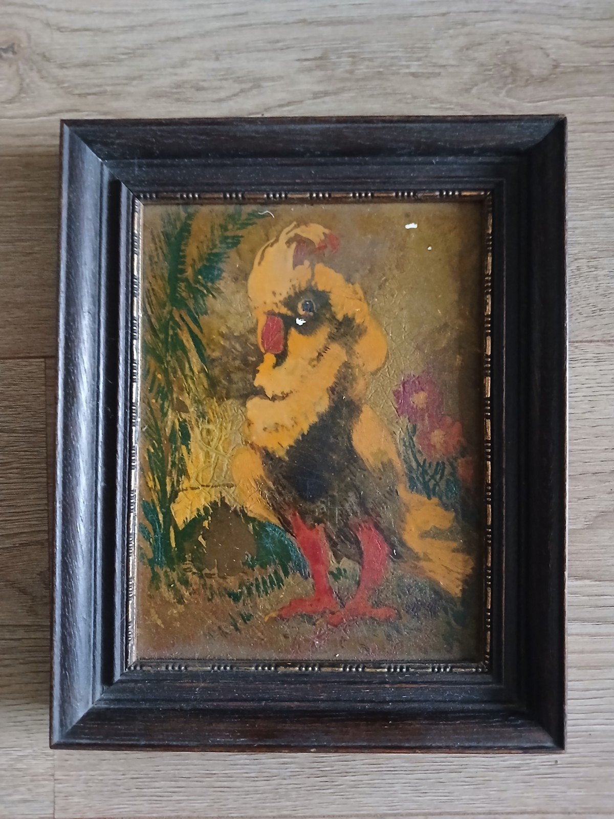Amsterdamse School koudlak beschilderde tegel kakketoe, Antiek en Kunst, Kunst | Schilderijen | Klassiek, Ophalen of Verzenden