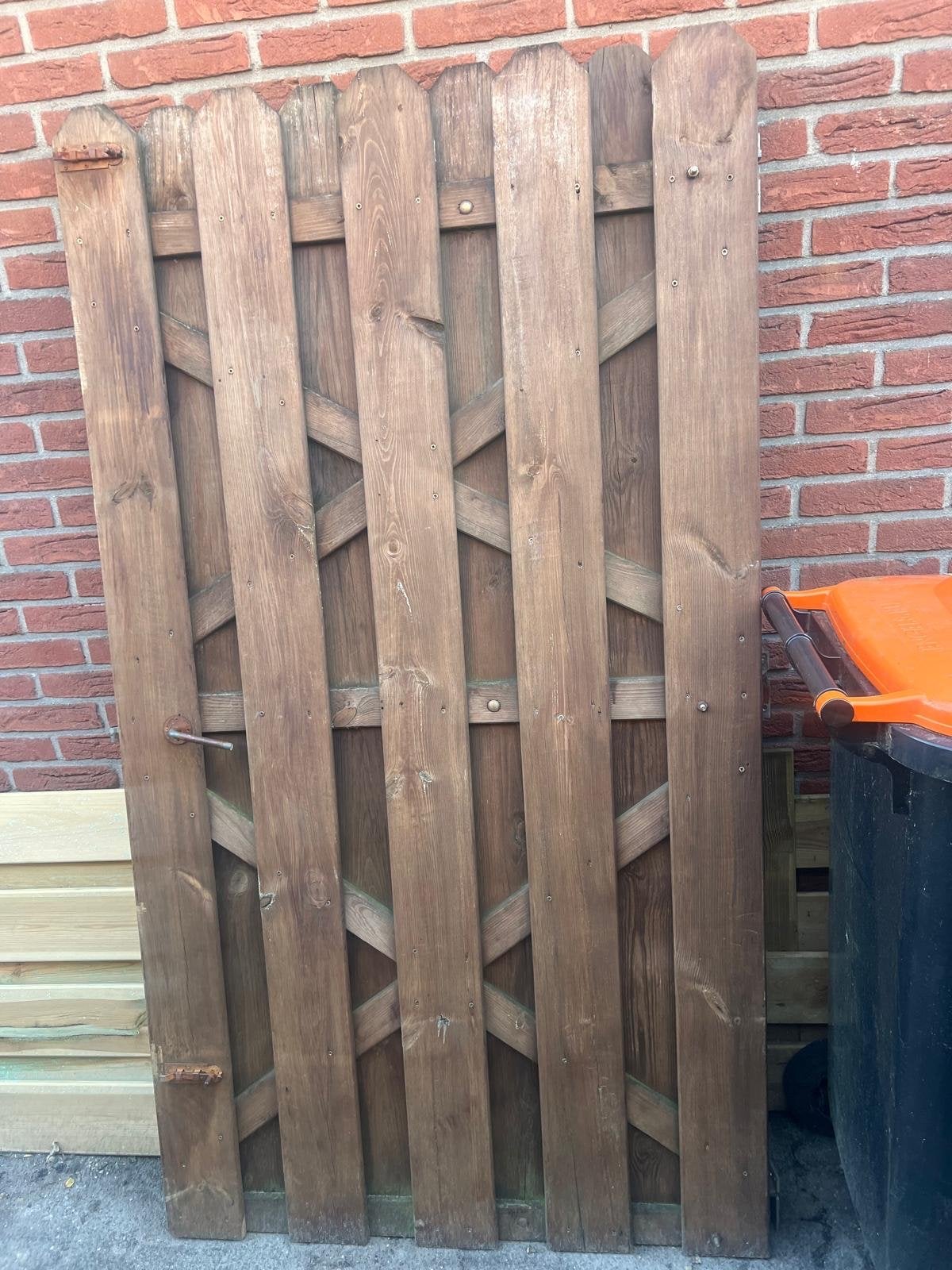 Houten tuinpoort - Gebruikt, Tuin en Terras, Tuinhekken en Hekwerk, Gebruikt, Tuinhek, Hout, Met poort, Ophalen