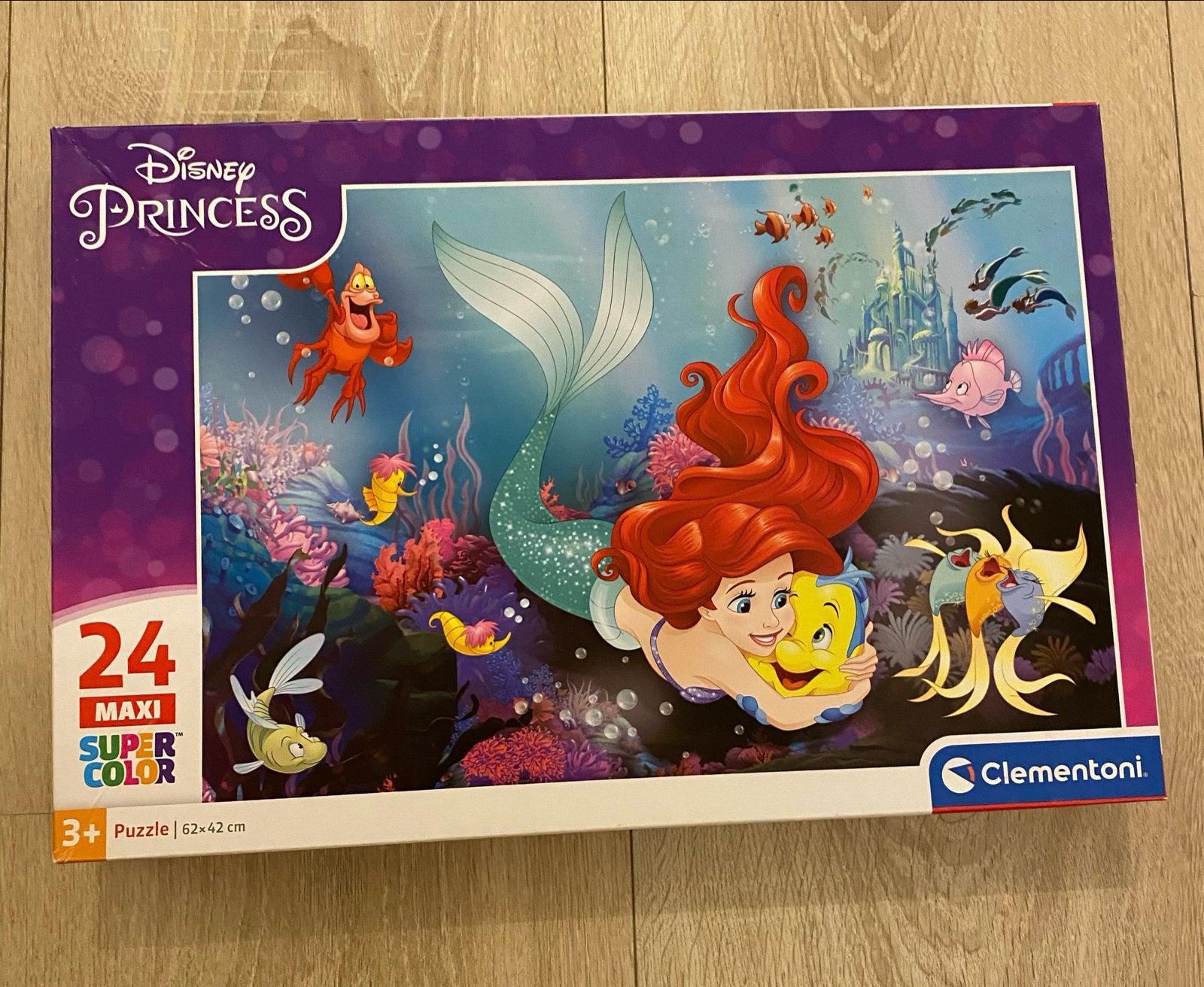 Disney Princess Ariel Maxi Super Color 24-delige puzzel, Ophalen of Verzenden, 10 tot 50 stukjes, Nieuw, 2 tot 4 jaar