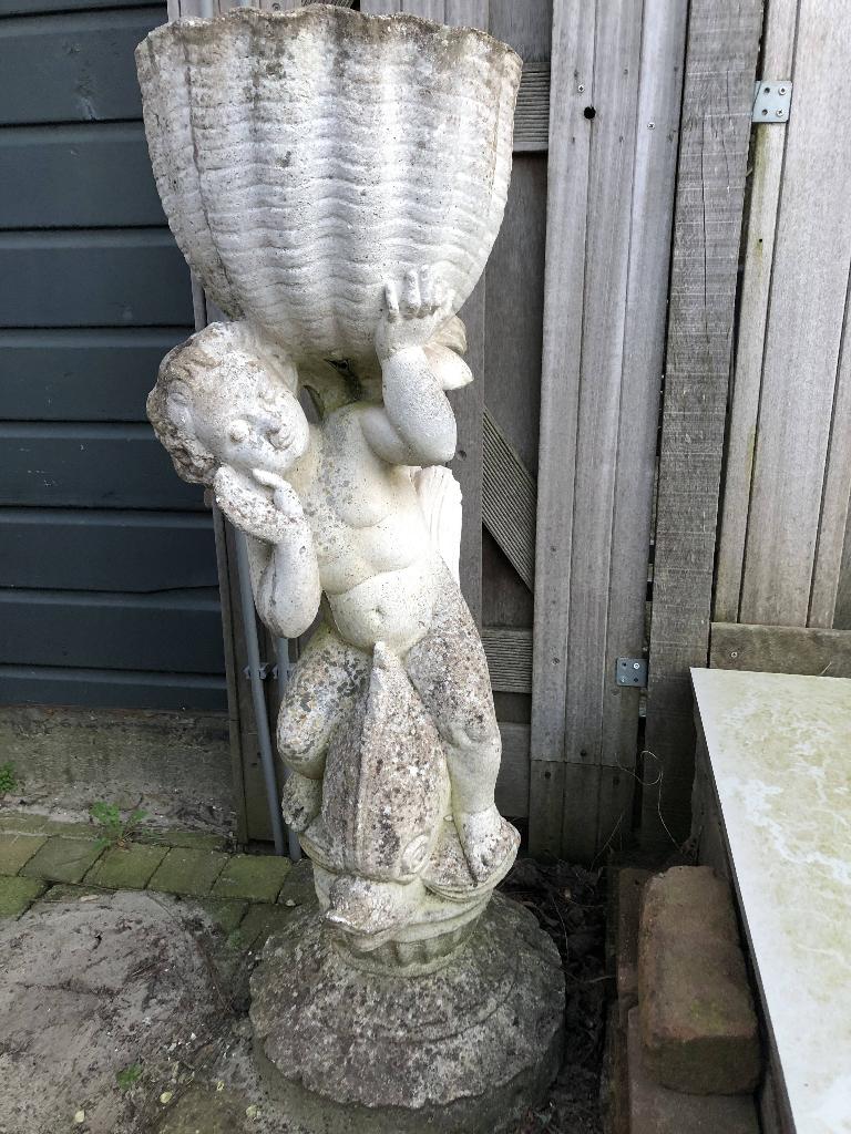 Beeld engel, Tuin en Terras, Ophalen, Gebruikt, Steen, Engelenbeeld