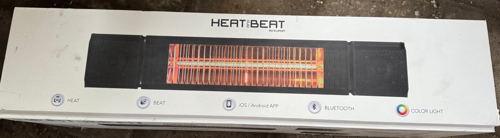 Terrasheater met box en standaard. Heat and beat van Eurom, Ophalen, Nieuw, Elektrisch, Vloer