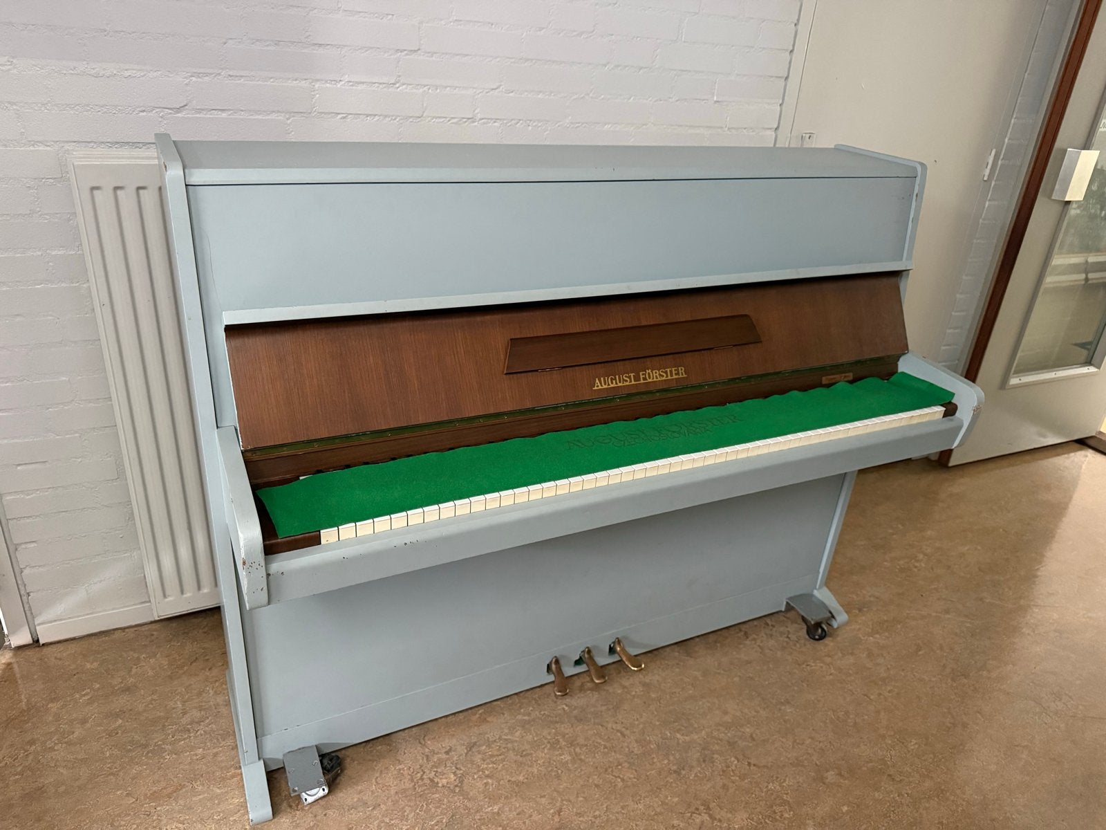 August Förster Piano - Lichtgroen geverfd, Ophalen, Gebruikt, Overige kleuren, Piano