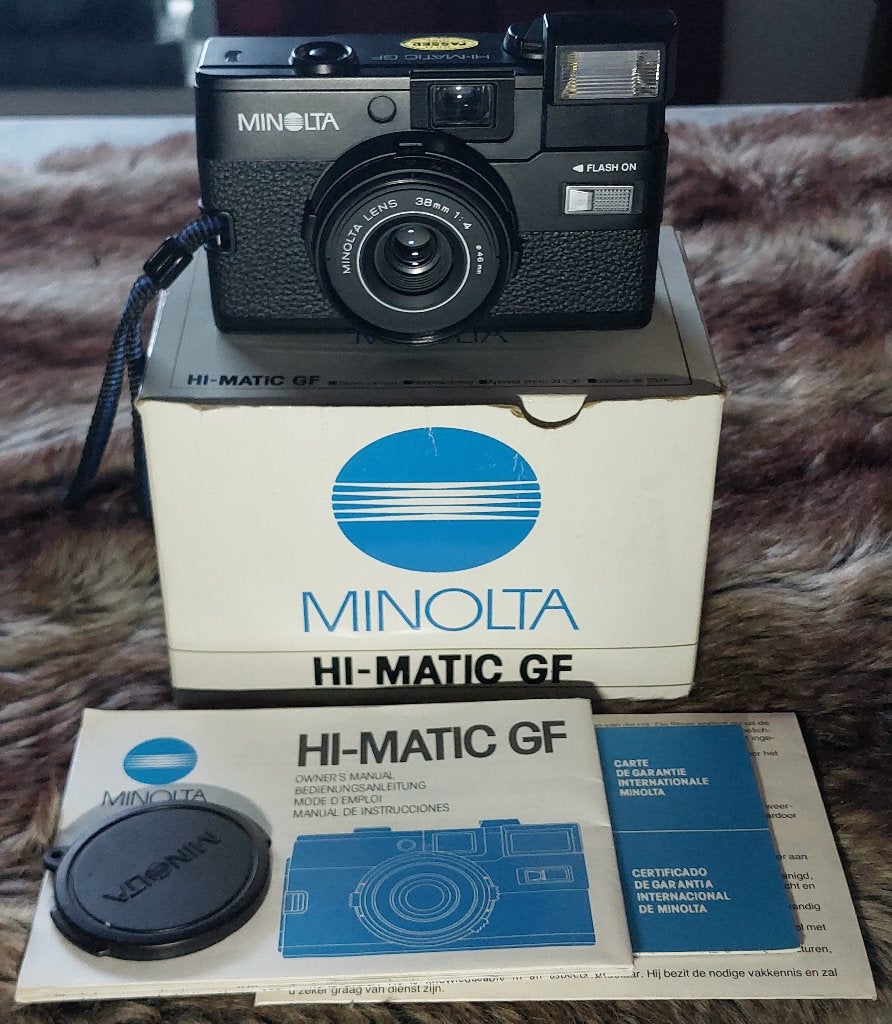 Minolta Hi-Matic GF Compact Camera Vintage 1984 as is, Audio, Tv en Foto, Ophalen of Verzenden, Compact, Minolta