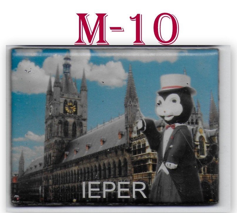 M10 Koelkastmagneetje Ieper Belgie, Ophalen of Verzenden, Gebruikt