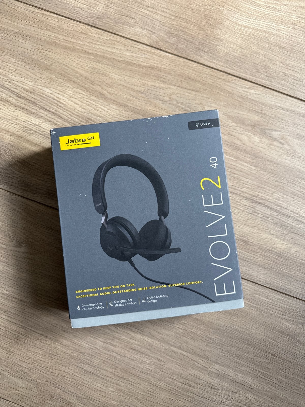 Jabra Evolve2 40 USB-A Headset - Zwart, Ophalen of Verzenden, Zo goed als nieuw, Over-ear, Jabra