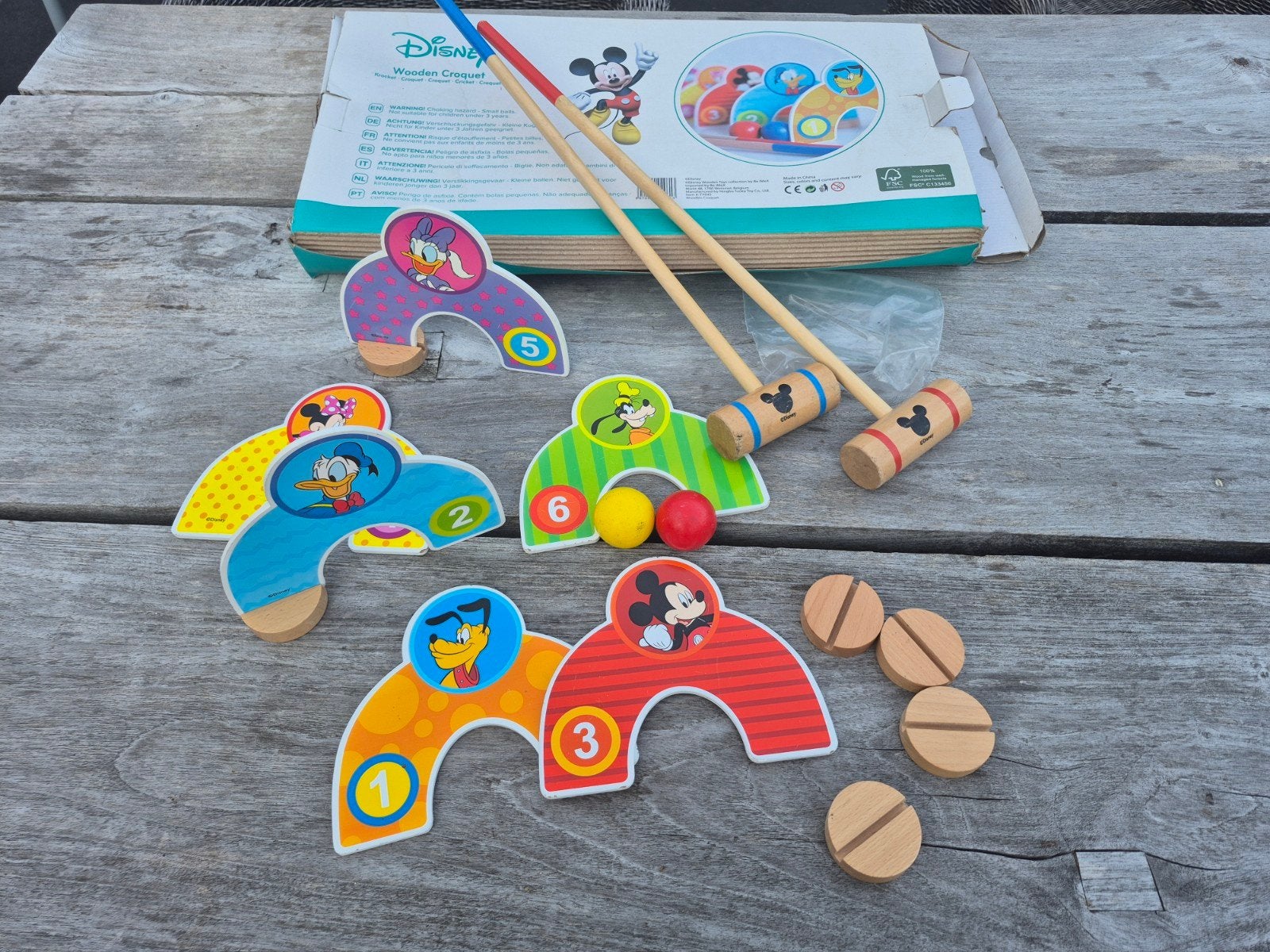 Disney Houten Croquet Set - Mickey Mouse & Vrienden, Ophalen, Zo goed als nieuw