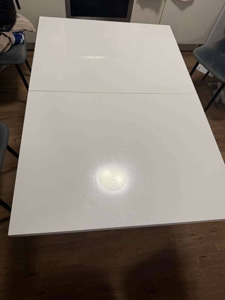 Meubella uitschuifbare eettafel wit, Ophalen, Overige materialen, Gebruikt, 50 tot 100 cm