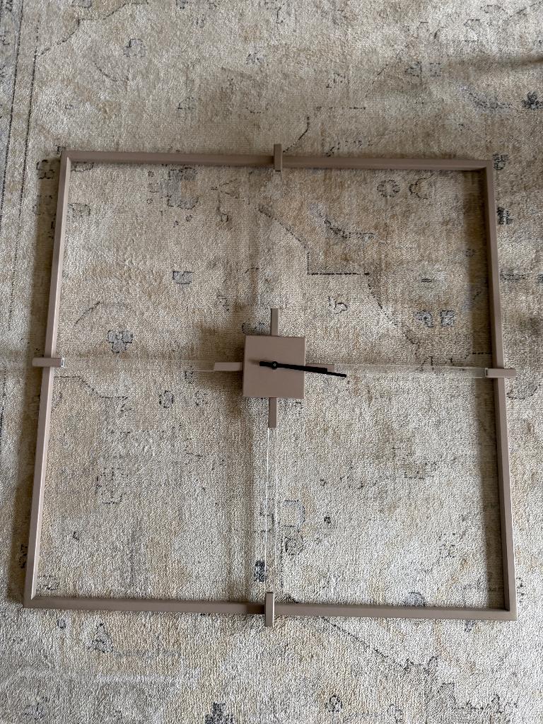 Wandklok 80x80 beige, Huis en Inrichting, Ophalen, Zo goed als nieuw, Wandklok