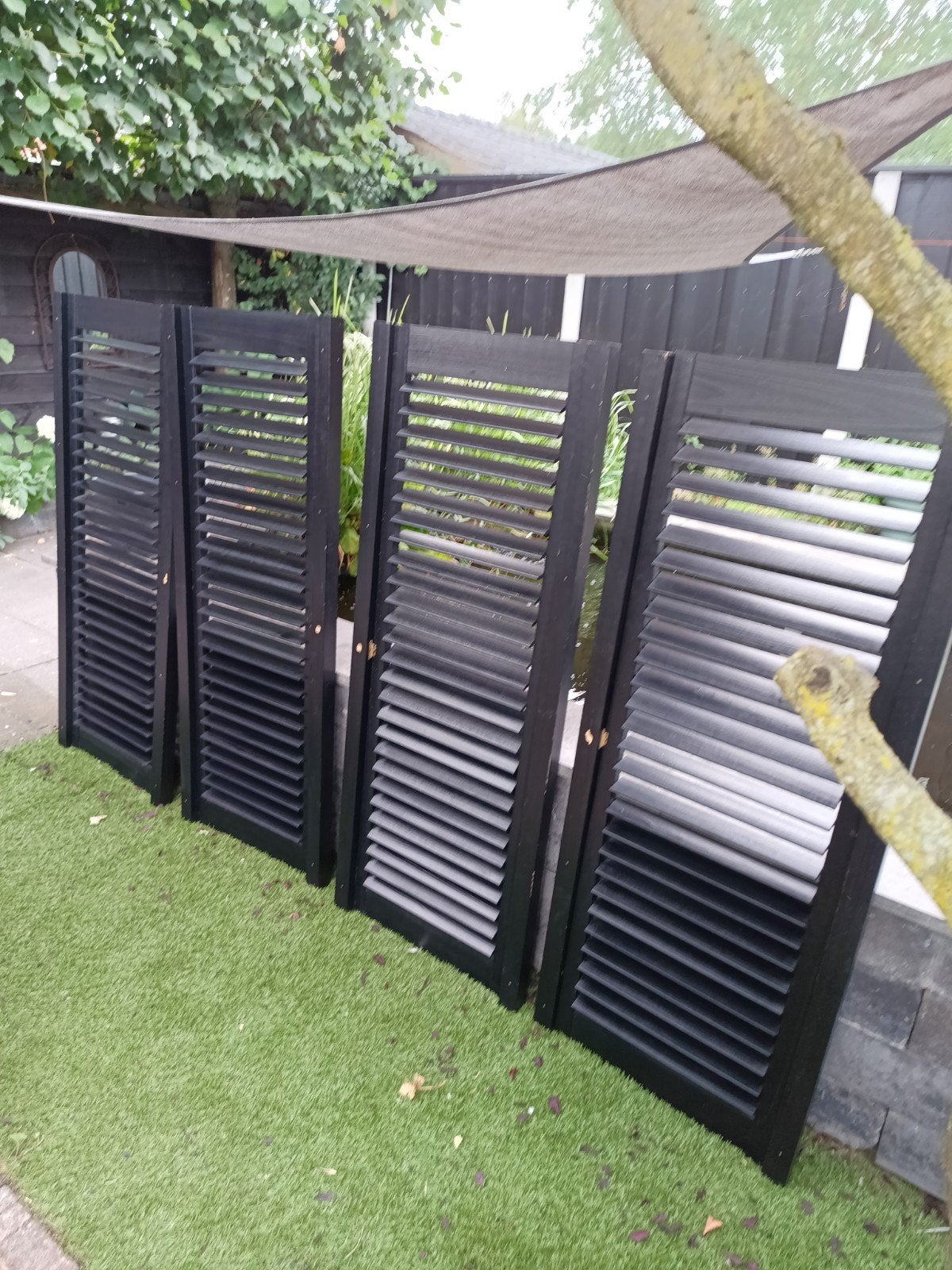 Jasno Shutters Zwart - 4 stuks (160x60 cm), Ophalen