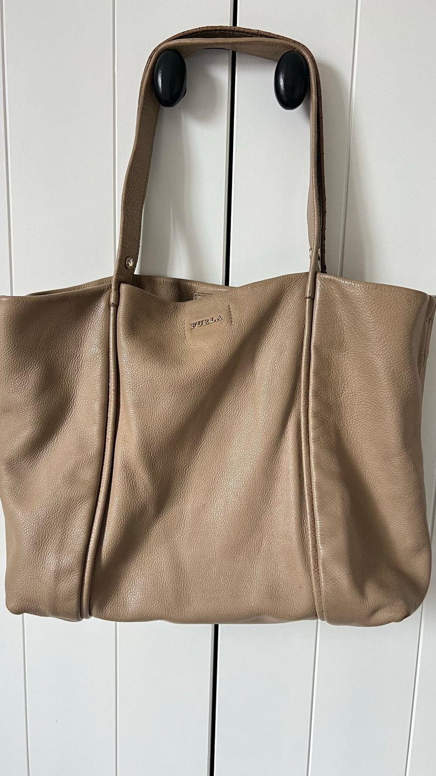 Furla Leren tote bag - Beige/Taupe, Ophalen of Verzenden, Zo goed als nieuw, Beige, Shopper