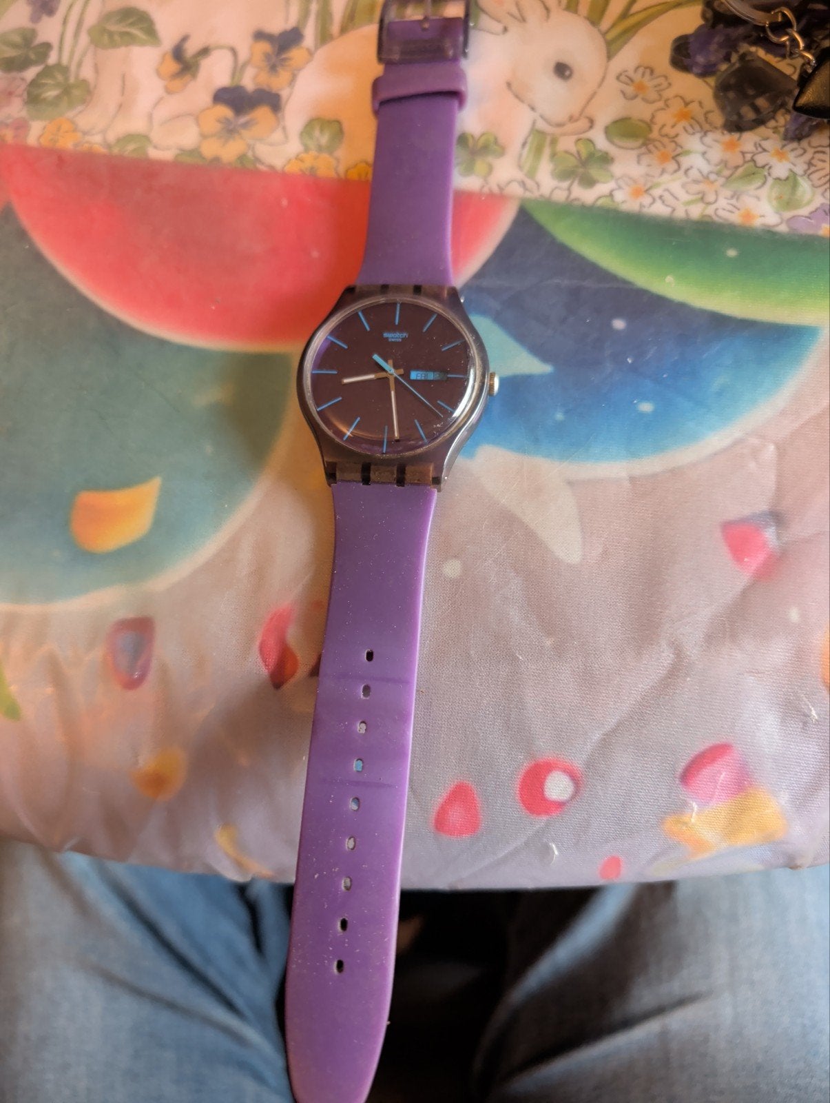 Swatch Polshorloge Paars - Swiss Made, Kunststof, Gebruikt, Polshorloge, Swatch
