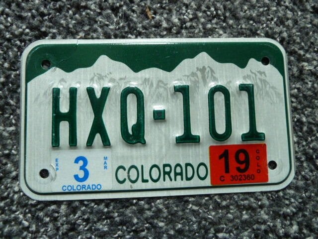Motor licenseplate / motor kentekenplaat Colorado USA, Verzamelen, Verzenden, Gebruikt, Auto's