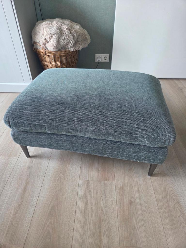 Groene poef voetenbank, Huis en Inrichting, Ophalen, 75 tot 100 cm, Zo goed als nieuw, Rechthoekig