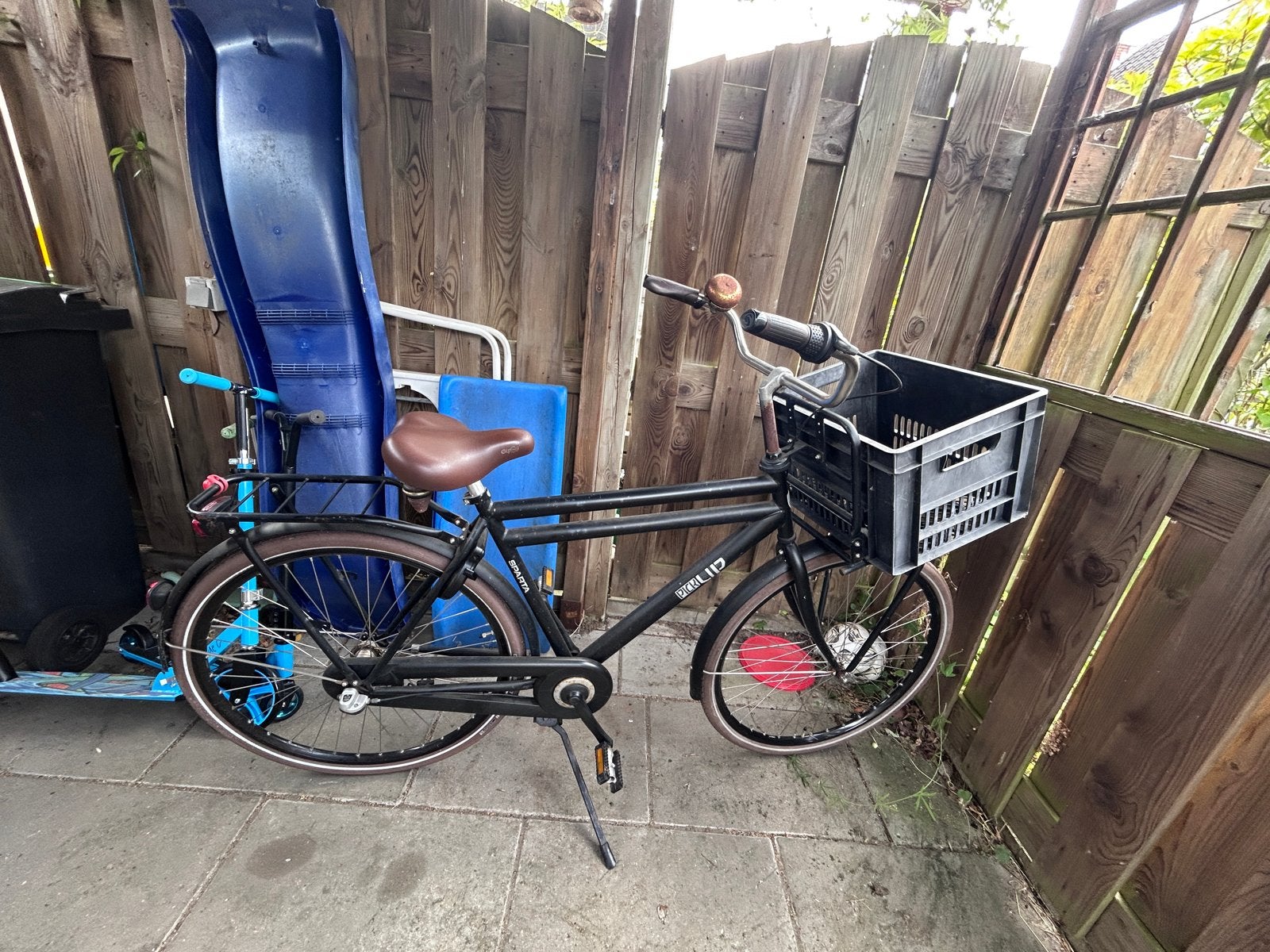 Stevige transportfiets met voordrager en krat, 49 tot 53 cm, Ophalen, Gebruikt, Sparta