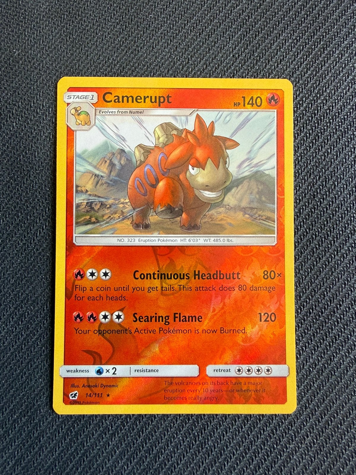Camerupt 14/111 Reverse Holo Crimson Invasion Pokemon, Ophalen, Nieuw, Losse kaart
