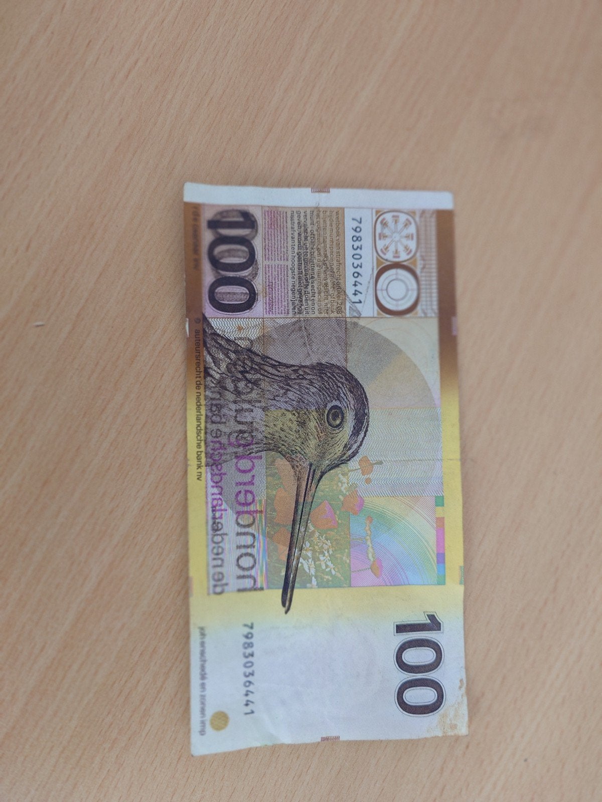 snip, Postzegels en Munten, Bankbiljetten | Nederland, Ophalen of Verzenden, 100 gulden, Los biljet