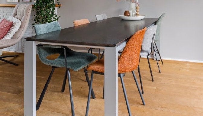 Designer eettafel - 220x90x75 cm (stoelen optioneel), 200 cm of meer, Zo goed als nieuw, Vijf personen of meer, Rechthoekig