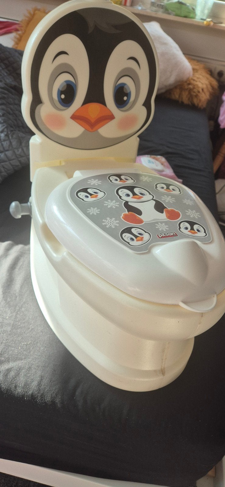 Kindertoilet met muziekknop - Pinguïn design, Ophalen of Verzenden, Zo goed als nieuw