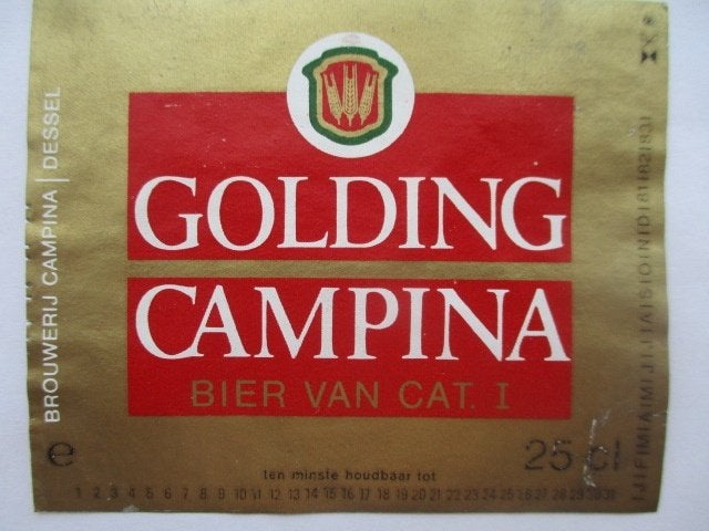 bieretiket Belgie 17-7 (2G 31) campina, Ophalen of Verzenden, Gebruikt, Overige typen, Overige merken