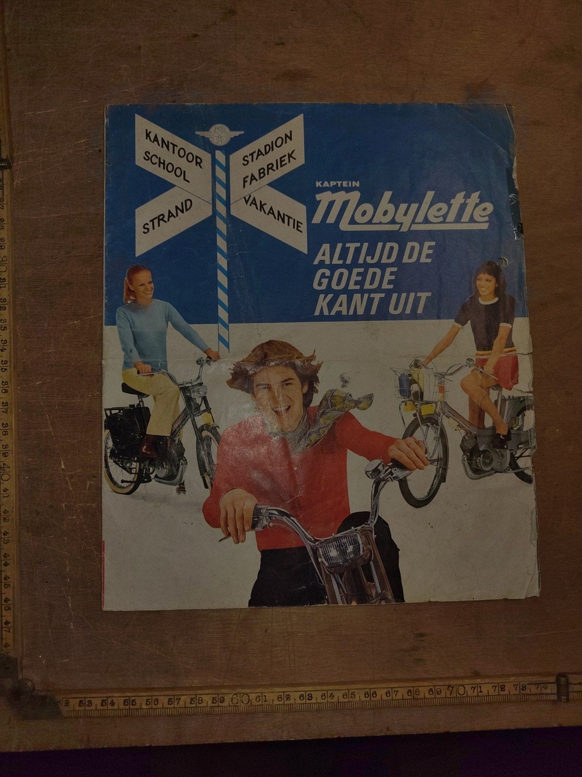 Reklame Folder Kaptein Mobylette, Fietsen en Brommers, Ophalen of Verzenden, Gebruikt