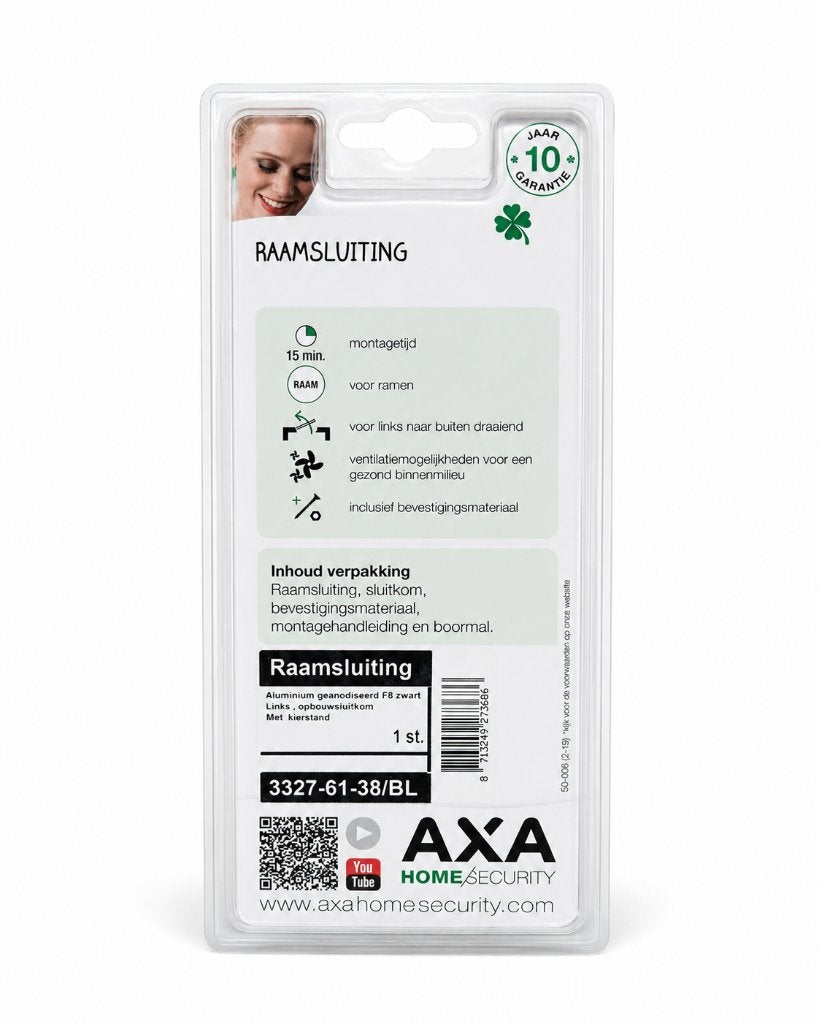 AXA raamsluiting links met kierstand – zwart, Overige materialen, ., Nieuw, Ophalen of Verzenden