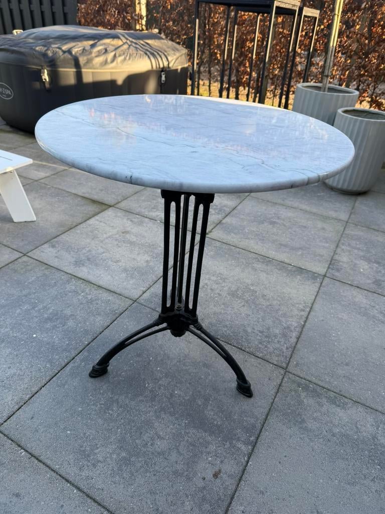 Marmeren tafel rond 70 cm, Ophalen, Zo goed als nieuw, Rond, Overige materialen