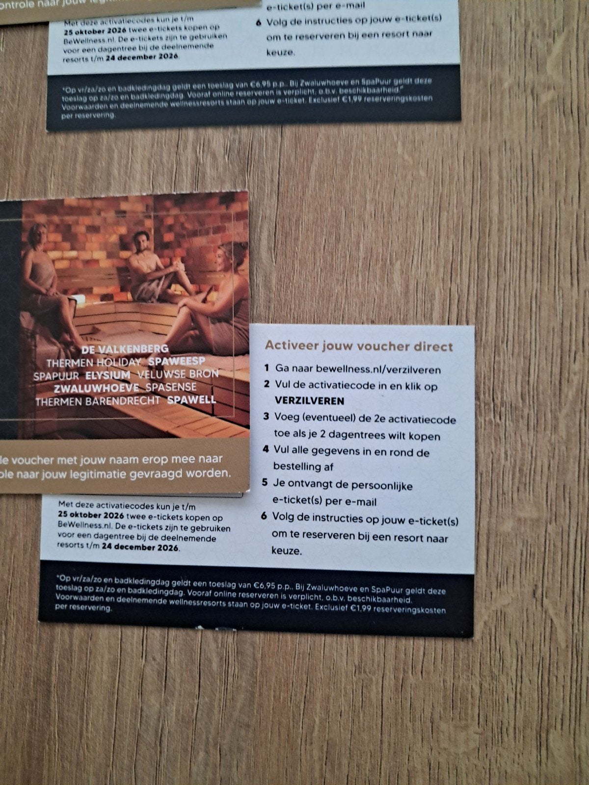 Sauna bonnen  voor 2personen  voor2euro, Ophalen of Verzenden, Nieuw