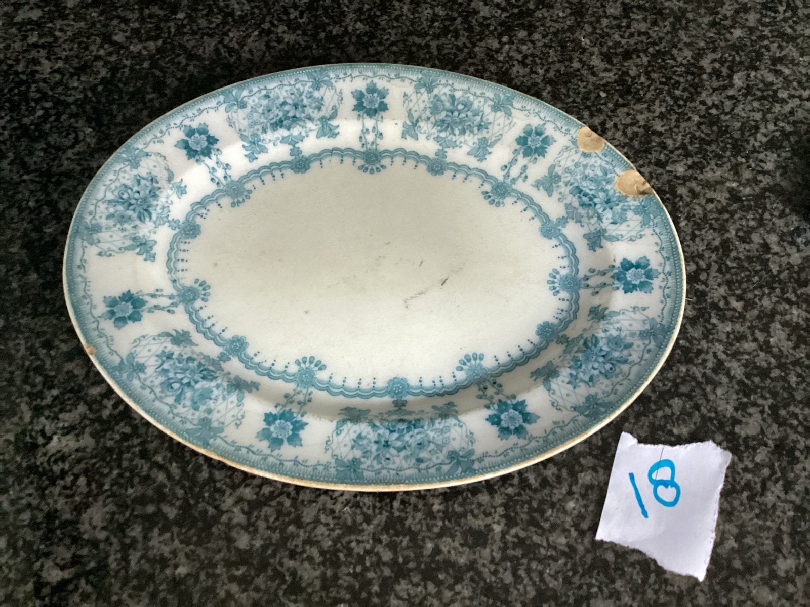 Antieke Furnivals Ltd 'Cluny' serveerschaal, blauw-wit, Ophalen of Verzenden