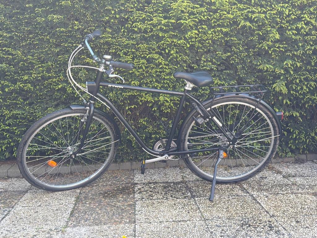 B'twin Elops 500 herenfiets - Zwart, 6 versnellingen, Fietsen en Brommers, Overige merken, Gebruikt, Velgrem, Versnellingen
