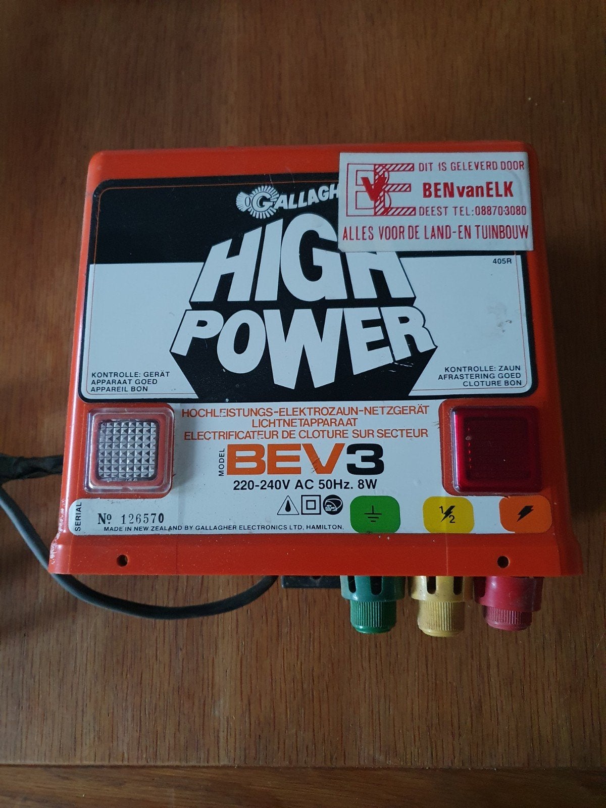 Gallagher High Power BEV3 Schrikdraadapparaat, Dieren en Toebehoren
