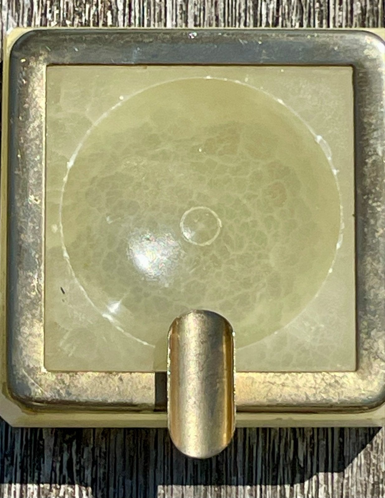 Vintage Onyx Asbak met Messing Rand, Ophalen of Verzenden