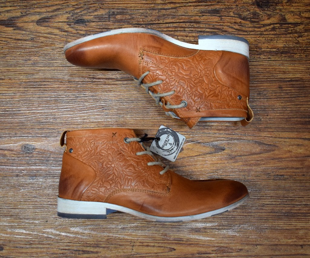 YELLOW CAB - leren halfhoge Blend veterschoen tan - maat 41, Kleding | Heren, Overige kleuren, Nieuw, Ophalen of Verzenden, Yellow Cab