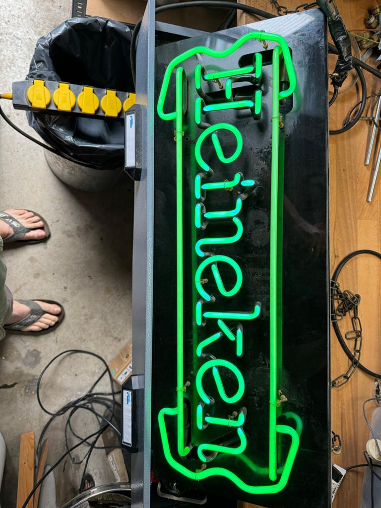 Heineken Neon Reclamebord - Groen Lichtreclame, Ophalen of Verzenden