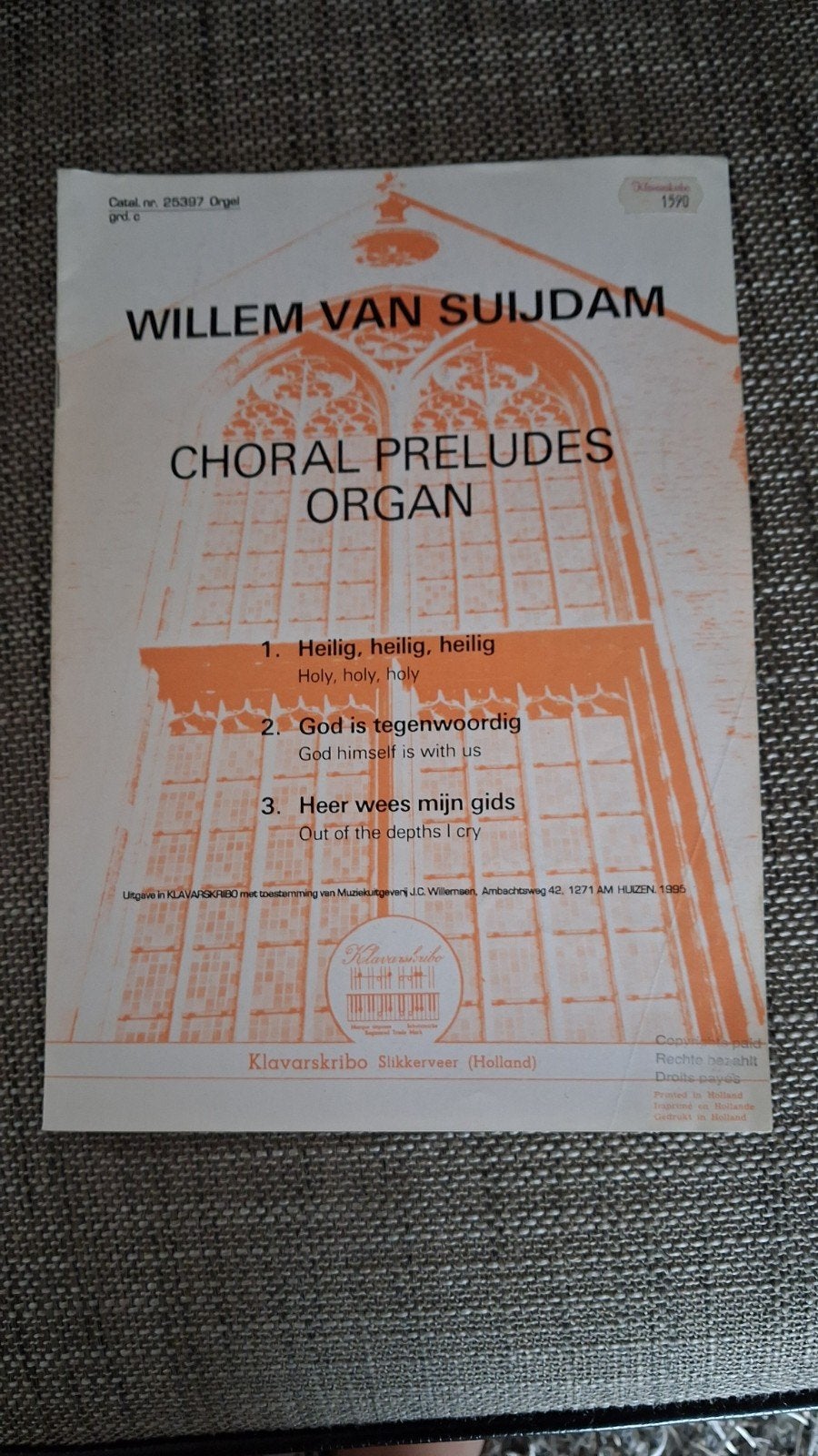 Klavarskribo Willem van Suijdam - Choral Preludes Orgel, Orgel, Klassiek, Les of Cursus, Ophalen of Verzenden